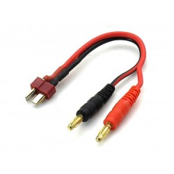Yellow RC Deans Charger Cable 4mm Banana Plug To Deans, YEL6006